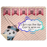 Hope Inspiring Kids Snuggly Blanket - God Is With Me ~Isaiah 41:10~ (Design: Panda 2)