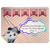 Hope Inspiring Kids Snuggly Blanket - God Has Great Plans For Me ~Jeremiah 29:11~ (Design: Panda 2)
