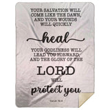 Typography Premium Sherpa Mink Blanket - Your Healing Shall Spring Forth Speedily ~Isaiah 58:8~