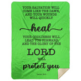 Typography Premium Sherpa Mink Blanket - Your Healing Shall Spring Forth Speedily ~Isaiah 58:8~