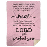 Typography Premium Sherpa Mink Blanket - Your Healing Shall Spring Forth Speedily ~Isaiah 58:8~