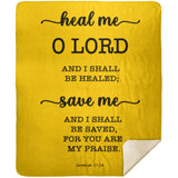 Typography Premium Sherpa Mink Blanket - I Shall Be Healed ~Jeremiah 17:14~
