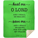 Typography Premium Sherpa Mink Blanket - I Shall Be Healed ~Jeremiah 17:14~