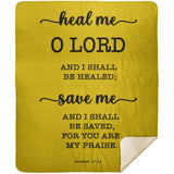 Typography Premium Sherpa Mink Blanket - I Shall Be Healed ~Jeremiah 17:14~