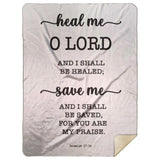 Typography Premium Sherpa Mink Blanket - I Shall Be Healed ~Jeremiah 17:14~