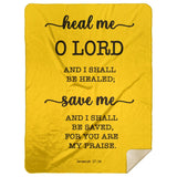 Typography Premium Sherpa Mink Blanket - I Shall Be Healed ~Jeremiah 17:14~