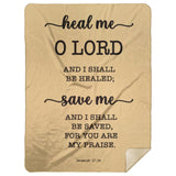 Typography Premium Sherpa Mink Blanket - I Shall Be Healed ~Jeremiah 17:14~