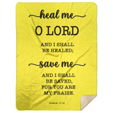 Typography Premium Sherpa Mink Blanket - I Shall Be Healed ~Jeremiah 17:14~