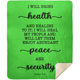 Typography Premium Sherpa Mink Blanket - I Will Bring Health & Healing ~Jeremiah 33:6~