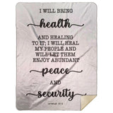 Typography Premium Sherpa Mink Blanket - I Will Bring Health & Healing ~Jeremiah 33:6~