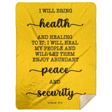 Typography Premium Sherpa Mink Blanket - I Will Bring Health & Healing ~Jeremiah 33:6~