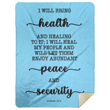 Typography Premium Sherpa Mink Blanket - I Will Bring Health & Healing ~Jeremiah 33:6~
