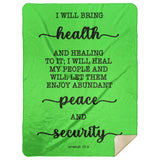 Typography Premium Sherpa Mink Blanket - I Will Bring Health & Healing ~Jeremiah 33:6~