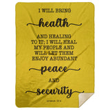 Typography Premium Sherpa Mink Blanket - I Will Bring Health & Healing ~Jeremiah 33:6~