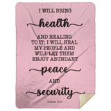 Typography Premium Sherpa Mink Blanket - I Will Bring Health & Healing ~Jeremiah 33:6~
