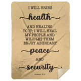 Typography Premium Sherpa Mink Blanket - I Will Bring Health & Healing ~Jeremiah 33:6~