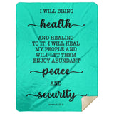 Typography Premium Sherpa Mink Blanket - I Will Bring Health & Healing ~Jeremiah 33:6~
