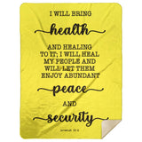 Typography Premium Sherpa Mink Blanket - I Will Bring Health & Healing ~Jeremiah 33:6~