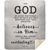 Typography Premium Sherpa Mink Blanket - Believe In Him For Everlasting Life ~John 3:16~