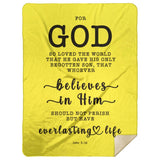 Typography Premium Sherpa Mink Blanket - Believe In Him For Everlasting Life ~John 3:16~
