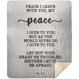 Typography Premium Sherpa Mink Blanket - Let Not Your Heart Be Troubled ~John 14:27~
