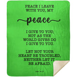 Typography Premium Sherpa Mink Blanket - Let Not Your Heart Be Troubled ~John 14:27~