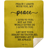 Typography Premium Sherpa Mink Blanket - Let Not Your Heart Be Troubled ~John 14:27~