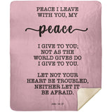 Typography Premium Sherpa Mink Blanket - Let Not Your Heart Be Troubled ~John 14:27~