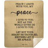 Typography Premium Sherpa Mink Blanket - Let Not Your Heart Be Troubled ~John 14:27~