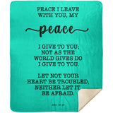 Typography Premium Sherpa Mink Blanket - Let Not Your Heart Be Troubled ~John 14:27~