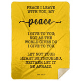 Typography Premium Sherpa Mink Blanket - Let Not Your Heart Be Troubled ~John 14:27~
