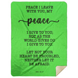 Typography Premium Sherpa Mink Blanket - Let Not Your Heart Be Troubled ~John 14:27~