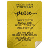 Typography Premium Sherpa Mink Blanket - Let Not Your Heart Be Troubled ~John 14:27~