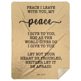 Typography Premium Sherpa Mink Blanket - Let Not Your Heart Be Troubled ~John 14:27~