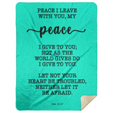 Typography Premium Sherpa Mink Blanket - Let Not Your Heart Be Troubled ~John 14:27~