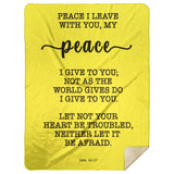 Typography Premium Sherpa Mink Blanket - Let Not Your Heart Be Troubled ~John 14:27~