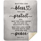 Typography Premium Sherpa Mink Blanket - The Lord Gives You Peace ~Numbers 6:24-26~