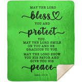 Typography Premium Sherpa Mink Blanket - The Lord Gives You Peace ~Numbers 6:24-26~