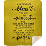 Typography Premium Sherpa Mink Blanket - The Lord Gives You Peace ~Numbers 6:24-26~