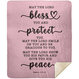 Typography Premium Sherpa Mink Blanket - The Lord Gives You Peace ~Numbers 6:24-26~