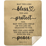 Typography Premium Sherpa Mink Blanket - The Lord Gives You Peace ~Numbers 6:24-26~