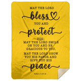 Typography Premium Sherpa Mink Blanket - The Lord Gives You Peace ~Numbers 6:24-26~