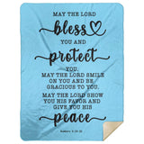 Typography Premium Sherpa Mink Blanket - The Lord Gives You Peace ~Numbers 6:24-26~
