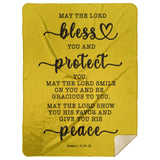 Typography Premium Sherpa Mink Blanket - The Lord Gives You Peace ~Numbers 6:24-26~