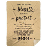 Typography Premium Sherpa Mink Blanket - The Lord Gives You Peace ~Numbers 6:24-26~