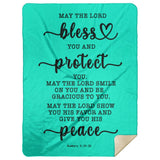 Typography Premium Sherpa Mink Blanket - The Lord Gives You Peace ~Numbers 6:24-26~