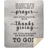 Typography Premium Sherpa Mink Blanket - Let Your Request Be Made Known To God ~Philippians 4:6~