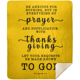 Typography Premium Sherpa Mink Blanket - Let Your Request Be Made Known To God ~Philippians 4:6~