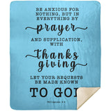Typography Premium Sherpa Mink Blanket - Let Your Request Be Made Known To God ~Philippians 4:6~
