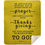 Typography Premium Sherpa Mink Blanket - Let Your Request Be Made Known To God ~Philippians 4:6~